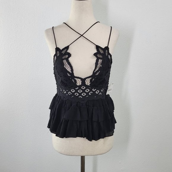 FREE PEOPLE adella cami lace crop top Sz S NEW - Picture 4 of 10